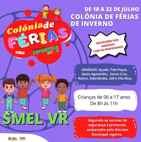 Secretaria de Esporte e Lazer abre inscrições para colônia de férias de inverno