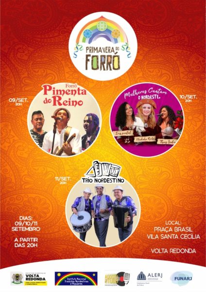 Volta Redonda recebe projeto ‘Primavera do Forró’ na Praça Brasil
