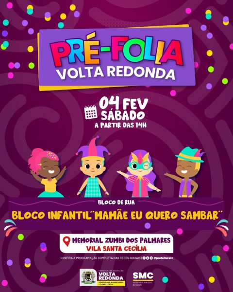 Pré-folia em Volta Redonda começa neste fim de semana com a apresentação de dois blocos