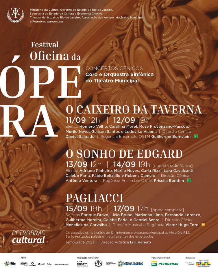 Óperas são destaque do Theatro Municipal do Rio, em setembro. Arte: Divulgação