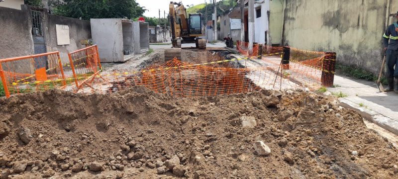 Volta Redonda: construção do novo sistema de drenagem de água da chuva avança no Retiro