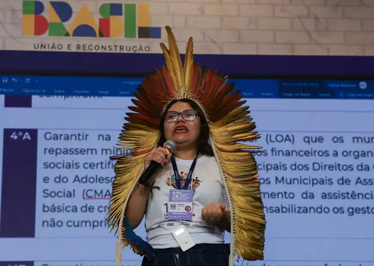 Jose Cruz/Agência Brasil Brasília-DF, 04/04/2024, - 12ª Conferência Nacional dos Direitos da Criança e do Adolescentes. Na foto a Delegada Aimara. Foto: Jose Cruz/Agência Brasil