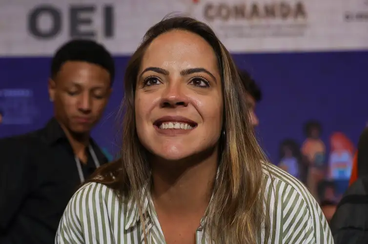 Jose Cruz/Agência Brasil Brasília-DF, 04/04/2024, - Presidente do Conselho Municipal de Direitos de Crianças e do Adolescentes de Malhador (SE), Marina Poniwa, durante a 12ª Conferência Nacional dos Direitos da Criança e do Adolescentes. Foto: Jose Cruz/Agência Brasil