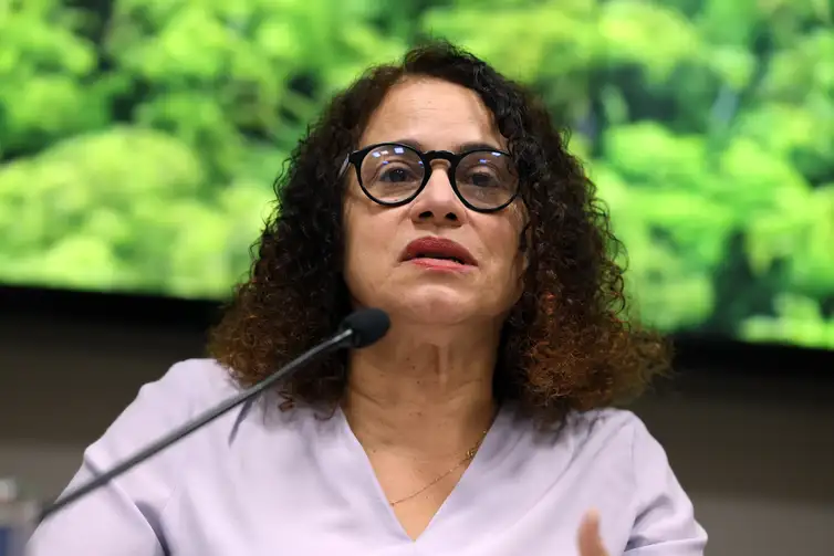 Valter Campanato/Agência Brasil Brasília, (DF), 07.08.2024 - A ministra da Ciência, Tecnologia e Inovações, Luciana Santos durante divulgação dos dados de alertas de desmatamento do sistema Deter, do Inpe, na Amazônia e no Cerrado de agosto de 2023 a julho de 2024. Foto: Valter Campanato/Agência Brasil