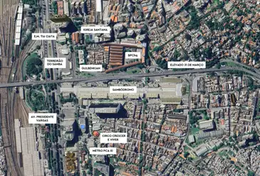 Rio de Janeiro 08/12/2024 Projeção de como ficará a região do Sambódromo após a demolição do Elevado 31 de Março e requalificação da área, com a construção de túnel sob a linha férrea, parques, prédios residenciais, sala de espetáculos e o museu do samba. Foto: Divulgação/ Prefeitura do Rio