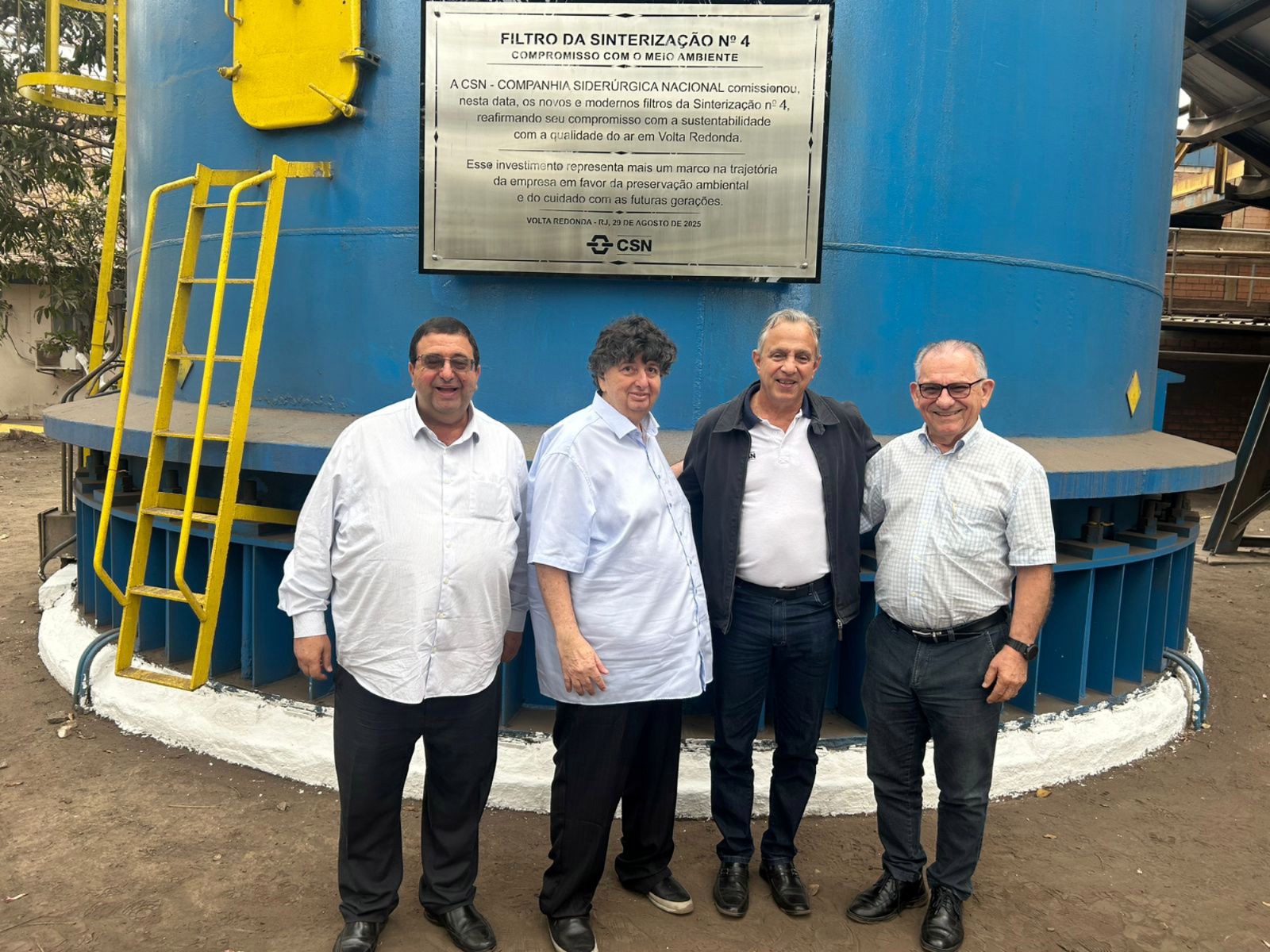 Volta Redonda: CSN apresenta a Neto o novo conjunto de filtros na Usina Presidente Vargas