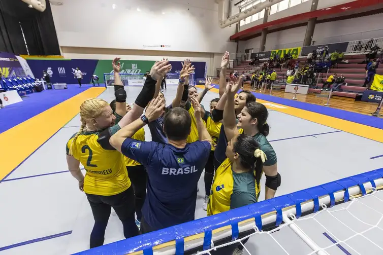 Taba Benedicto/CBDV/Direitos Reservados seleção brasileira feminina de goalball - Campeonato das Américas, no CT Paralímpico