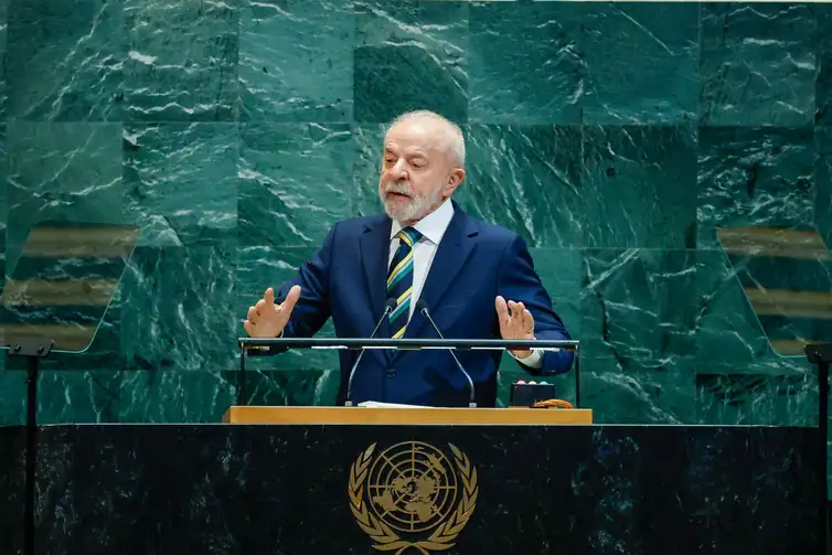 Nova York (NY), 23/09/2025 - Presidente da República, Luiz Inácio Lula da Silva, durante a abertura do Debate Geral da 80.ª Sessão Ordinária da Assembleia Geral das Nações Unidas. Foto: Ricardo Stuckert/PR