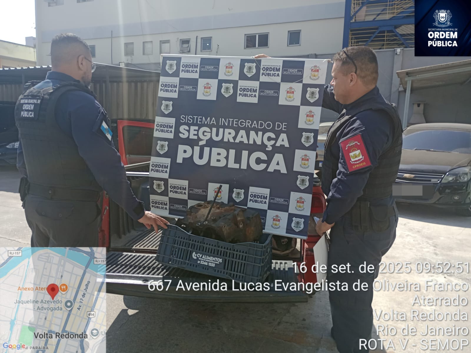 Câmeras flagram e Sistema Integrado de Segurança apreende caminhonete com motor adulterado em Volta Redonda