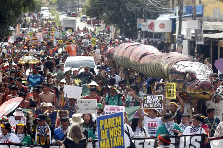 Belém (PA), 17/11/2025 - Marcha Global dos Povos Indígenas - A Resposta Somos Nós, evento paralelo à COP30. Foto: Bruno Peres/Agência Brasil