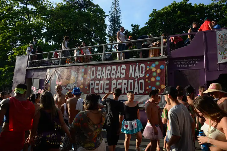 Fernando Frazão/Agência Brasil Rio de Janeiro - Foliões curtem o carnaval no Bloco dos Barbas, em Botafogo (Fernando Frazão/Agência Brasil)