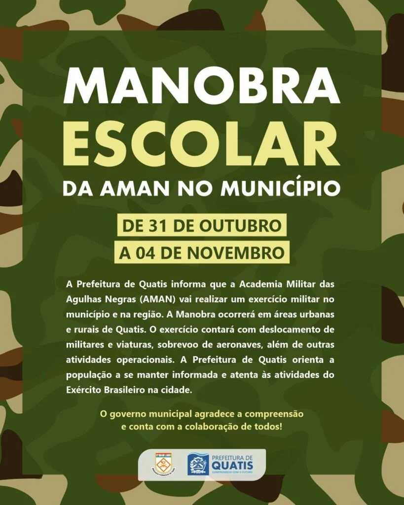 Comunicado: AMAN realizará Manobra Escolar em Quatis