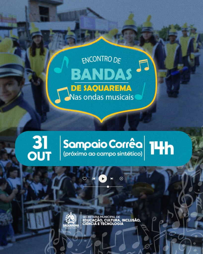 Encontro de Bandas de Saquarema será realizado no dia 31 de outubro, em Sampaio Corrêa