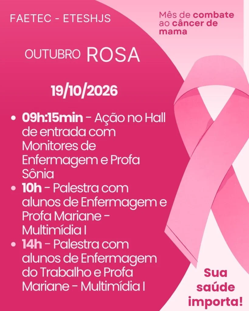 Faetec realiza diversas ações no Outubro Rosa para falar de conscientização e prevenção ao câncer de mama