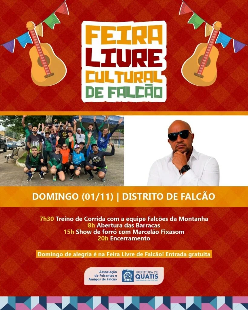 Feira Cultural de Falcão acontece neste domingo em Quatis