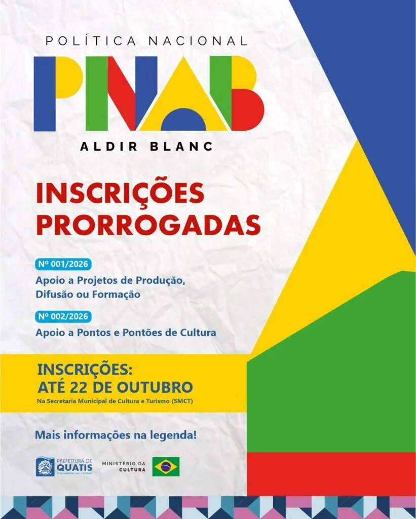 Inscrições prorrogadas para os Editais da PNAB