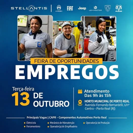 Olá, pessoal ! Tem oportunidade de emprego na CAPR, em Porto Real!