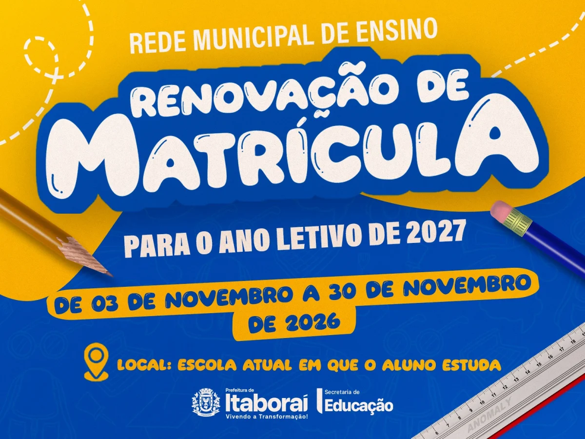 Rede municipal de ensino de Itaboraí inicia renovação de matrículas para 2027