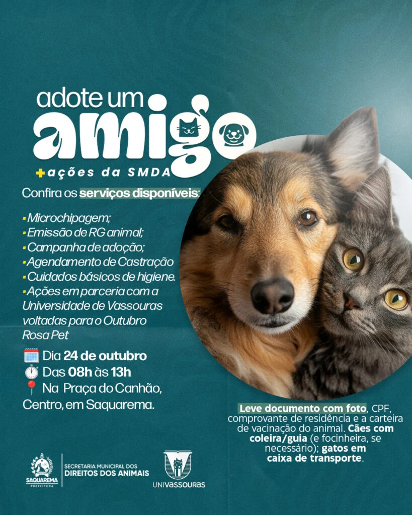 Saquarema promove nova edição do Adote um Amigo com serviços gratuitos para animais