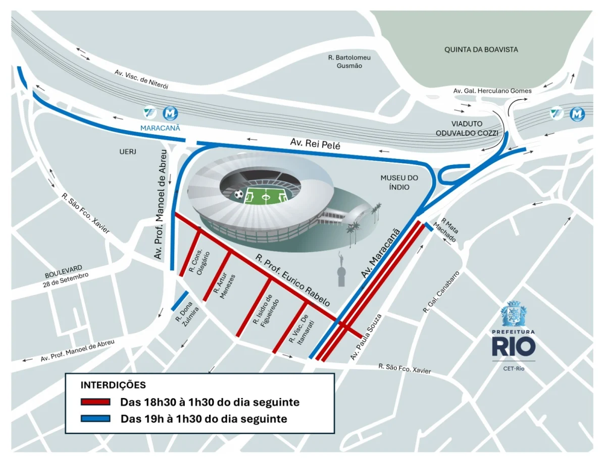 Vasco x Boca Juniors: CET-Rio realiza operação especial de trânsito no entorno do Maracanã